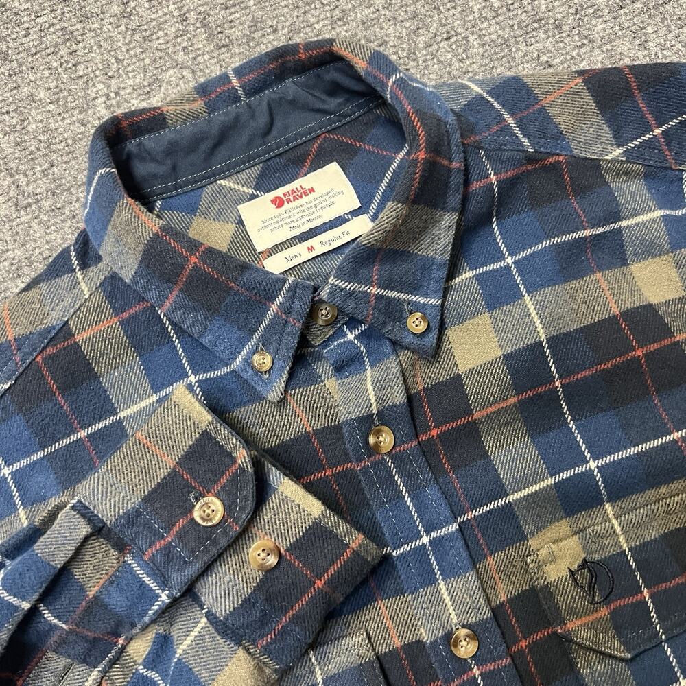 Fjallraven Singi Heavy Flannel Shirt Regular Fit Plaid Outdoors Men's Size M
